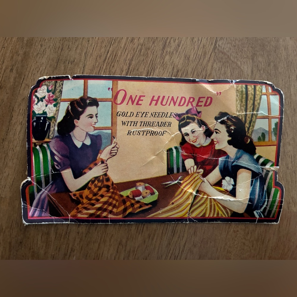 One Hundred" Gold Eye Needles Rustproof Japan Original PackagingMissing Needles